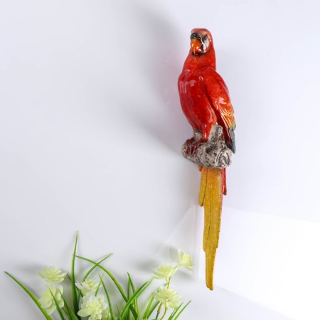 Souvenir Polystone Lacques Panel "Parrot Ara" 34.5x8x9.5 cm-2