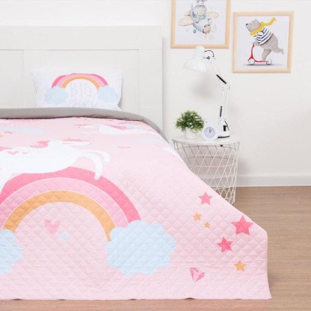 Baby Broadcast and pillowcase Ethel 1.5 joint venture "Pink Unicorn", 145x210 cm, 40x60 cm, microfiber