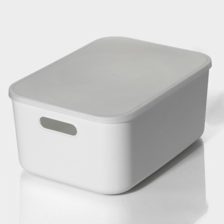 Storage container with lid LADOM "Elistic", 36.5 × 26 × 16 cm, white color-4