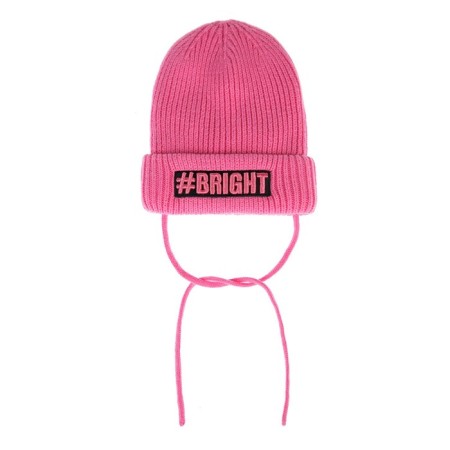 Knitted hat for girls, size 48, Fuchsia color