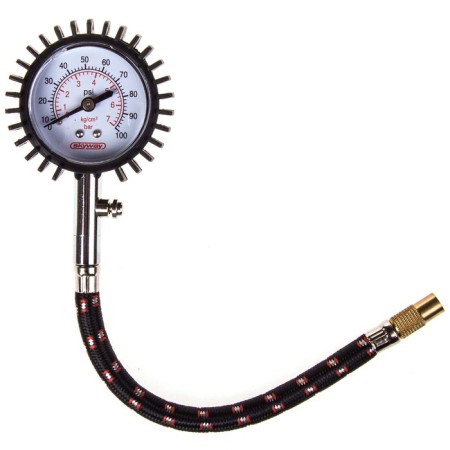 SkyWay pressure gauge, 7 atm, in a metal case, with rubber protection, S07701005