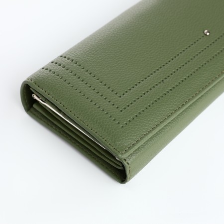 Women's wallet on magnets, green color-2