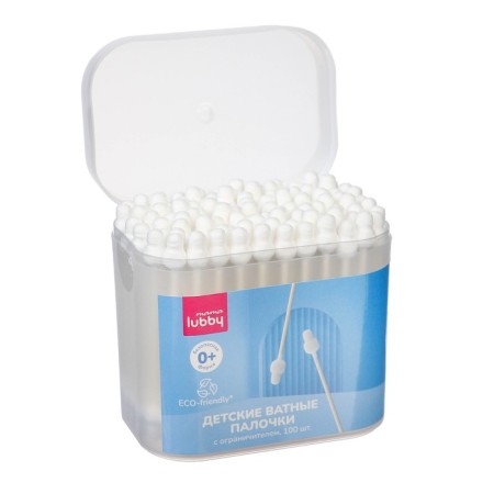 Children's cotton sticks Mama Lubby, C limiter, 100 pcs.-7