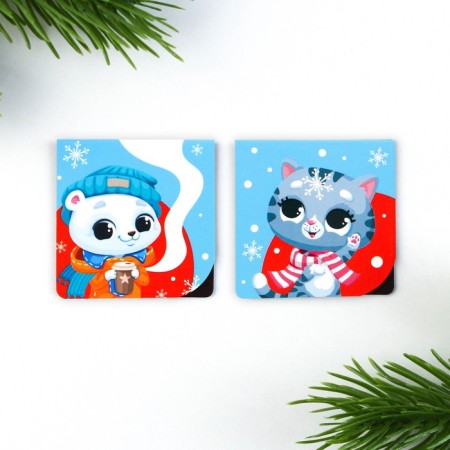 Gift New Year's set: notebook, stickers 2 liters and magnetic bookmarks 2 pcs "Fairytale set"-9