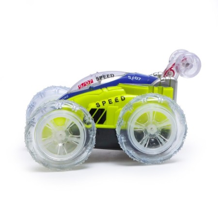 Radio-controlled “Trick” car, works on batteries, lighting effects, green color, green-1