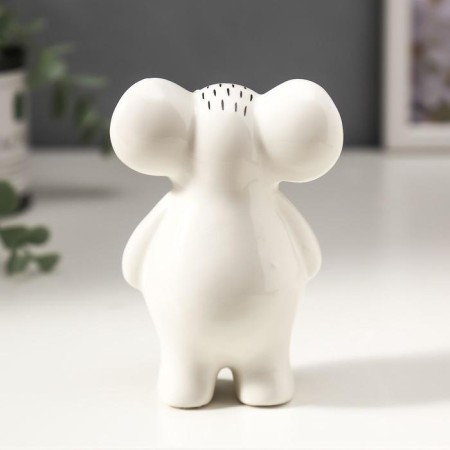 Souvenir Ceramics "Elephant with glasses" white-black with gold 10x5x7 cm-3