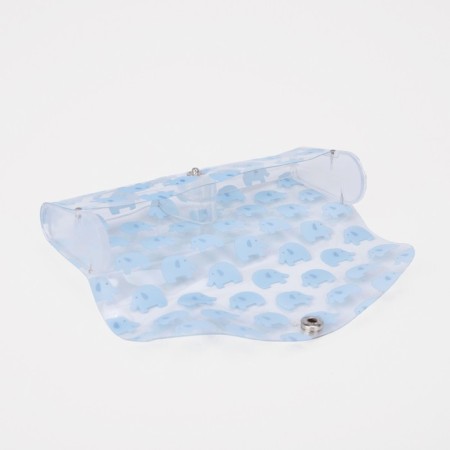 A case for glasses on a button, 15 cm × 3 cm × 6 cm, blue/transparent color-2