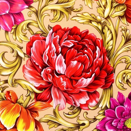 Board cutting and serving round kitchen "Zhostovskaya painting", 25.5 cm-4