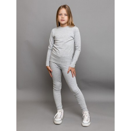 Thermal underwear is two-layer children, height 128 cm, the color is light gray melange