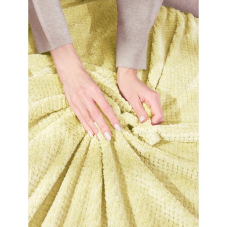 Mimosa plaid, size 150x200 cm, yellow color-3