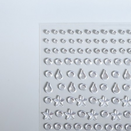 Rhinestones self -adhesive figured "Assorted", 128 pcs on a sheet, silver color-1