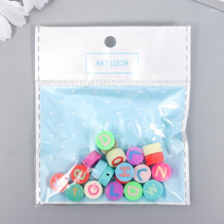 Beads for PVC "English alphabet on a circle" Color set 20 pcs 1x1x1 cm-2