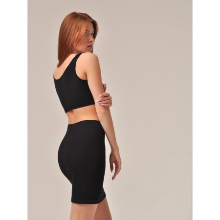Female top in the rub on wide straps TOP SPALLA LARGA RIB, size 44-46, black color-3