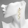 Hanging earrings "snake" thin, black color in gold