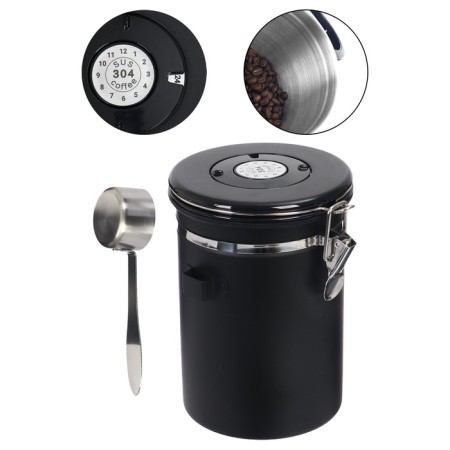 A sealed container for storing ground coffee and coffee beans, 1.8 l, 18.5 x 12 cm