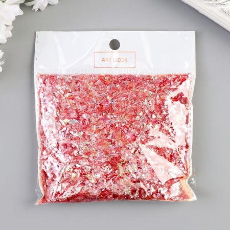 Glitter for creativity 45 grams "Coral mica" 18x12 cm-1