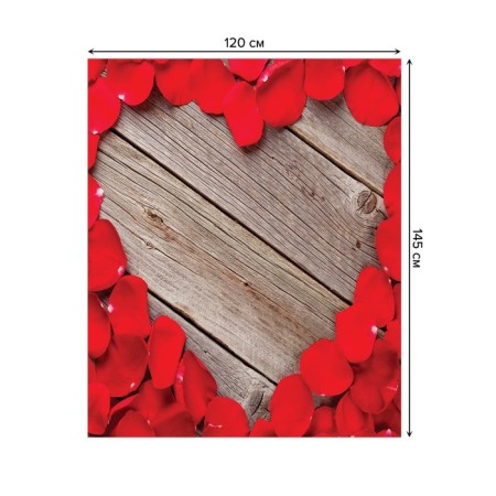 Tables on the table "Heart from roses", rectangular, Saten, size 120x145 cm-1