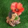 Garden Figure-Hedgehog Hedgehog "Hedgehog on Stroum with Flower" from polystone, 26cm, average