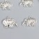 Decor for creativity Metal "Frowned Elephant" Silver Set 5 pcs 2.1x2.8x0.4 cm