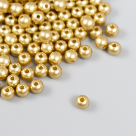 Set of beads "needlework" plastic, diameter 6 mm, 25 g, gold