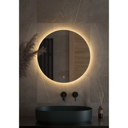 Mirror with Defesto LED lighting 15 W, 60x60 cm, sensory switch, warm white light-2