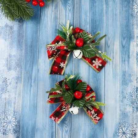Jewelry jewelry "spruce composition" (set 2 pcs) Bant cage, 13x12 cm, red