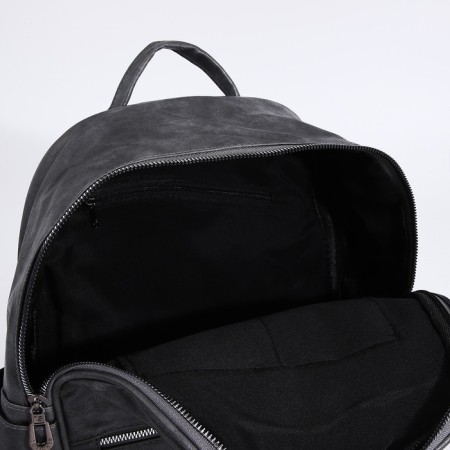 Women's backpack made of artificial leather with lightning, 1 pocket, gray color-5