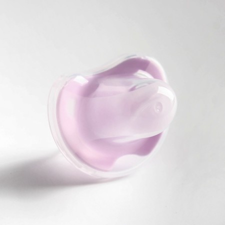 Orthodontic dummy nipple, silicone, from 6 months, with a cap, mix for a girl-3