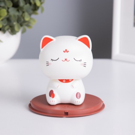 Plastic pendulum from the solar battery "cat manki-naeko sleeping" 10x10x10.3 cm-2