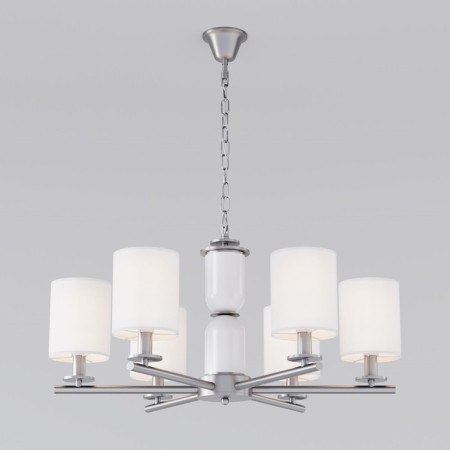 Ceiling Lamp Eurosvet Caprera 60146/6, E14, 6x40W, 670x670 mm, Nickel color