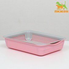 A tray with a grid No. 3, 34 x 25.5 x 7 cm, gray/pink