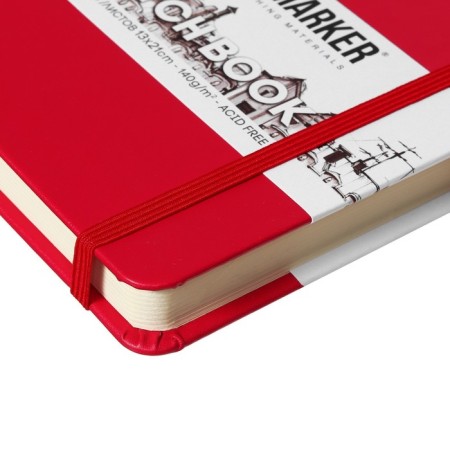 Sketchmarker sketchbook, 130 x 210 mm, 80 sheets, solid cover of artificial leather, Magentine, block 140 g/m2-4