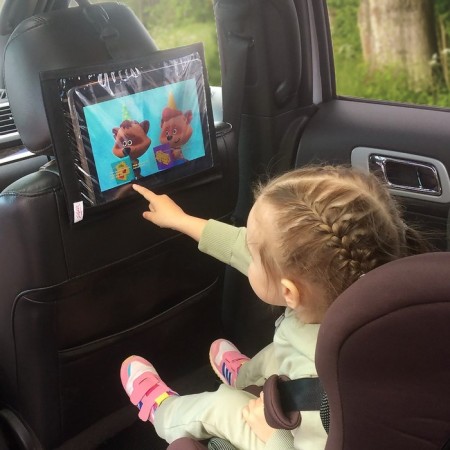 Siger tablet holder, for a car headrest, cloth-2