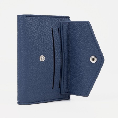 Women's wallet on magnet, blue color-5