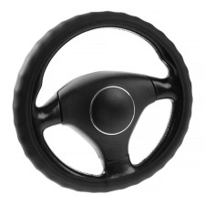 Braid on the steering wheel Lavita, size L, leather, black