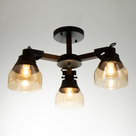 Elikhan chandelier 3KHE27 40W brown-black 50x20x28 cm Bayerlux-1