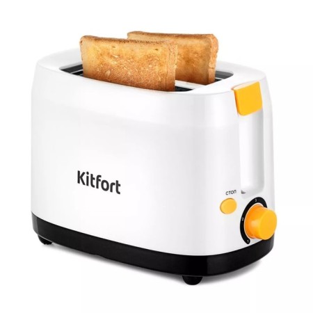 Toster KitFort KT-6206, 750 W, 5 modes of frying, 2 toasts, black and white