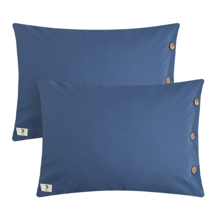 A set of pillowcases Ethel 50*70 cm - 2 pcs, col. Blue, Zhart cotton, 140g/m2