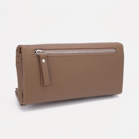 Women's wallet on magnets, beige color-1