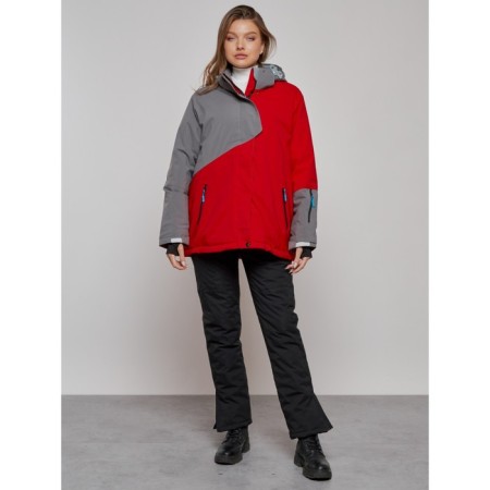 Ski jacket women's winter, size 58, red color-3
