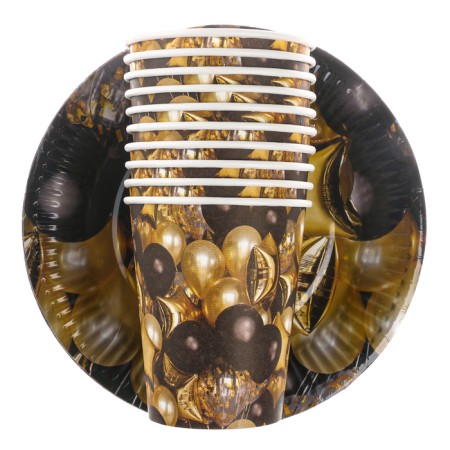 A set of paper dishes is a disposable "black gold", 10 glasses, 10 plates-2