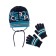 Knitted set for a boy: hat and gloves, size 52