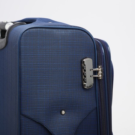 Big suitcase 28 ", lightning department, code castle, 4 wheels, 2 outer pockets, blue color-4