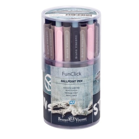 Handle Automatic Ball Freshwrite FunClick. FunClick Jeans, node 0.7 mm, blue pigment ink, Soft Touch, mix-1