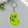 A keychain plastic reflective "chanterelle with flowers and hearts" 5.5x4.5 cm