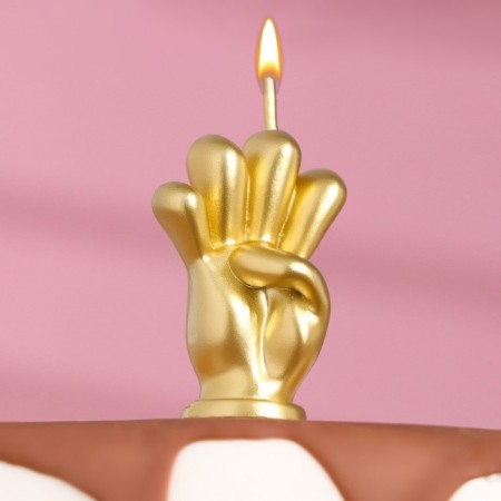 Candle in the cake "I am four", gold, 5 cm