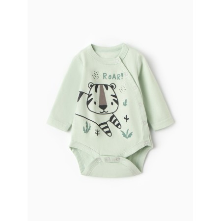 Body for a boy with a long sleeve, the color is green, height is 68 cm
