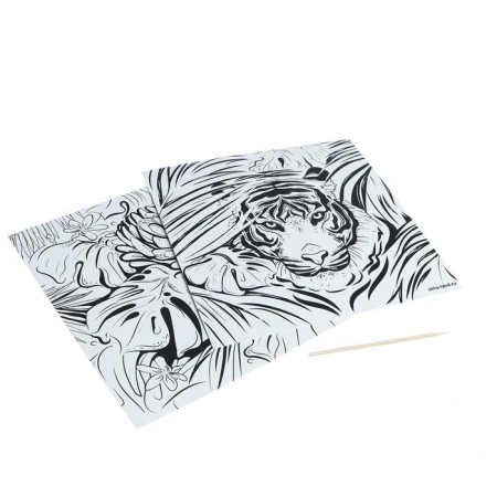 A set of engravings "Jungle", with a metallic effect "Silver", 2 pcs, 19x19 cm-1
