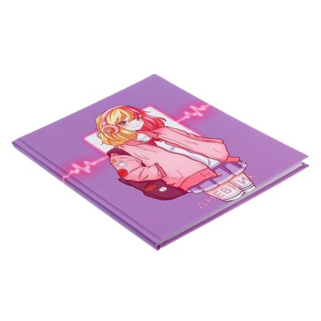 Diary for grades 1-4, "Anime. Schoolgirl", solid cover 7BC, matte lamination, selective varnish, 48 sheets-1