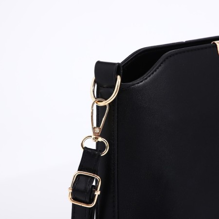Bag Cross-Bodi with a zipper, black color-4